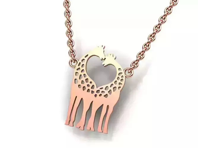 Giraffe Love pendant 3dprintable model N0260 3D print model