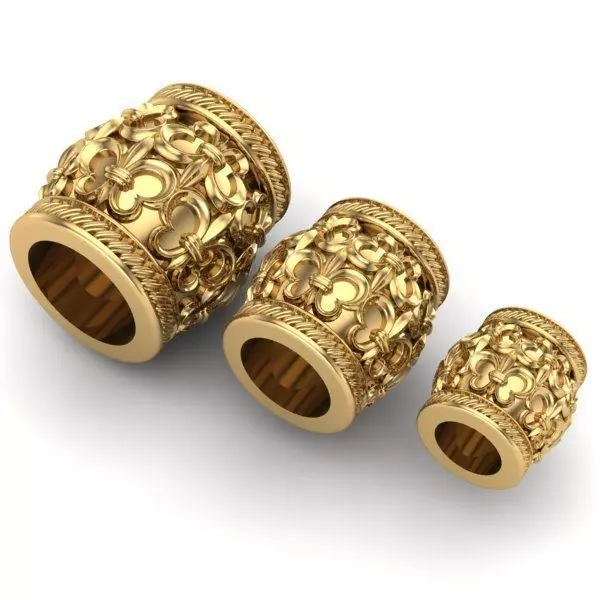 CHARMS three gold plated rings 3D print model