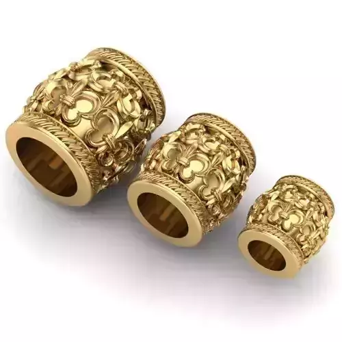 CHARMS three gold plated rings 3D print model