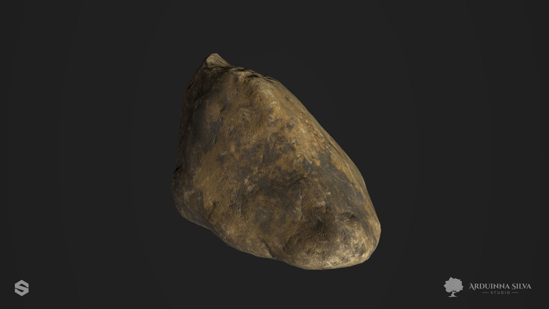 River rock 003 - Photogrammetry Low-poly 3D model_6