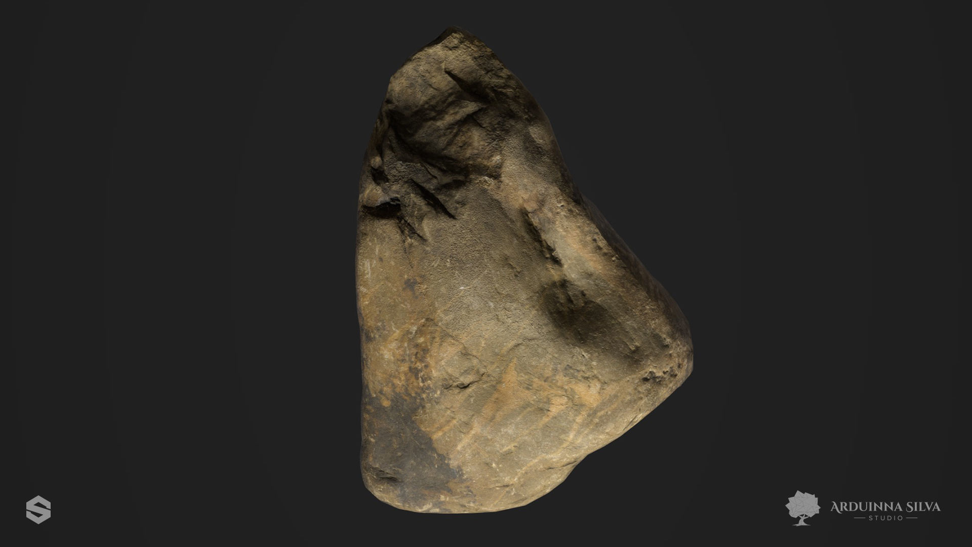 River rock 003 - Photogrammetry Low-poly 3D model_2