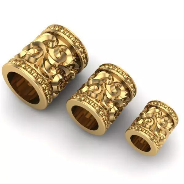 CHARMS three gold plated rings 3D print model_0