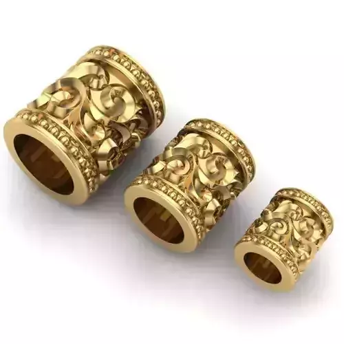 CHARMS three gold plated rings 3D print model