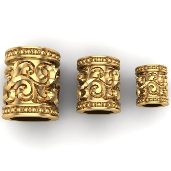 CHARMS three gold plated rings 3D print model_1
