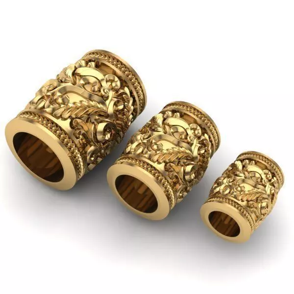 CHARMS three gold plated brass rings 3D print model_0