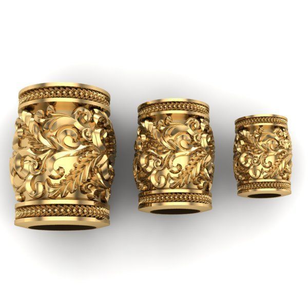 CHARMS three gold plated brass rings 3D print model_1