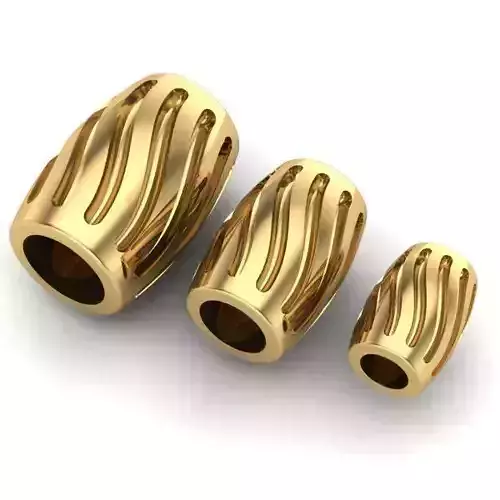 CHARMS three gold plated bead rings