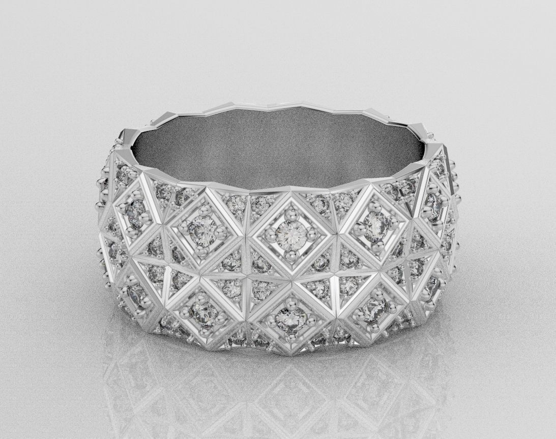 Exclusive ring with a crystal surface 391 3D print model_10