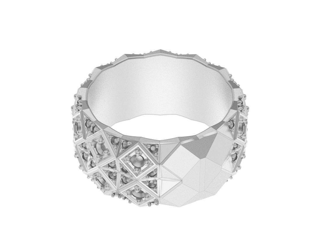 Exclusive ring with a crystal surface 391 3D print model_11
