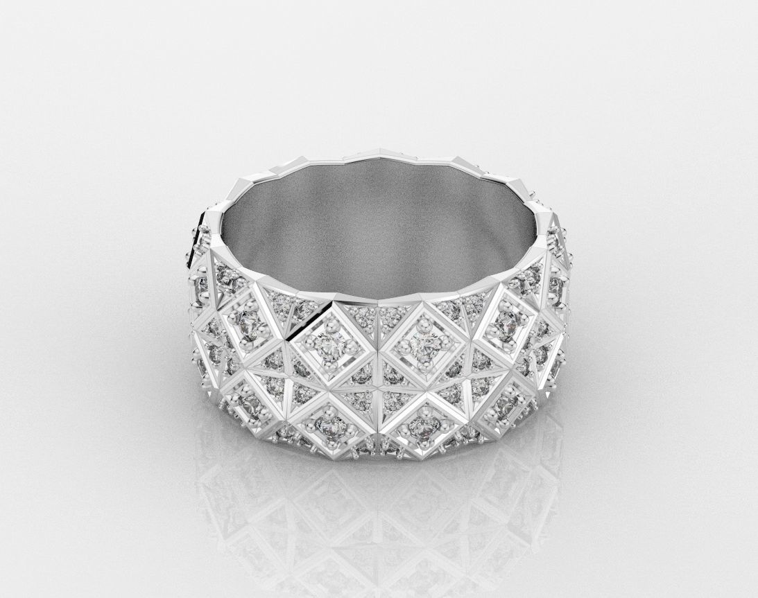 Exclusive ring with a crystal surface 391 3D print model_12