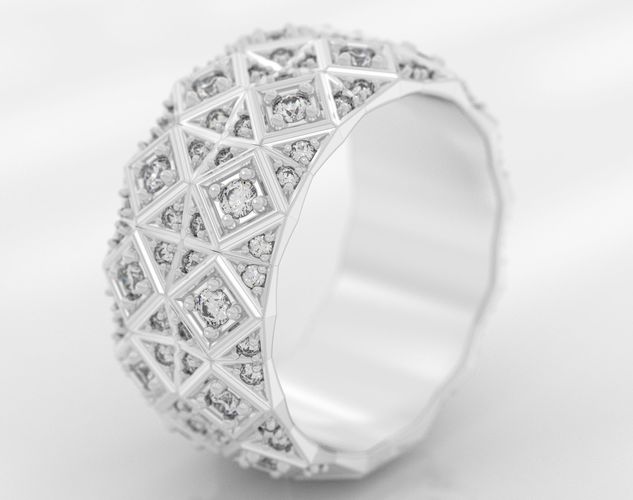 Exclusive ring with a crystal surface 391 3D print model