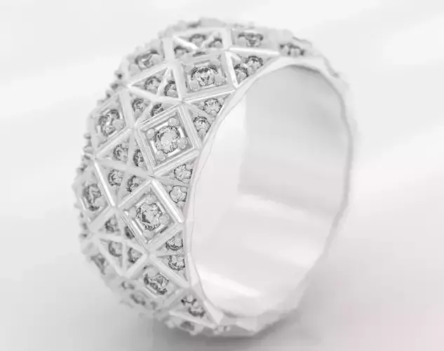 Exclusive ring with a crystal surface 391