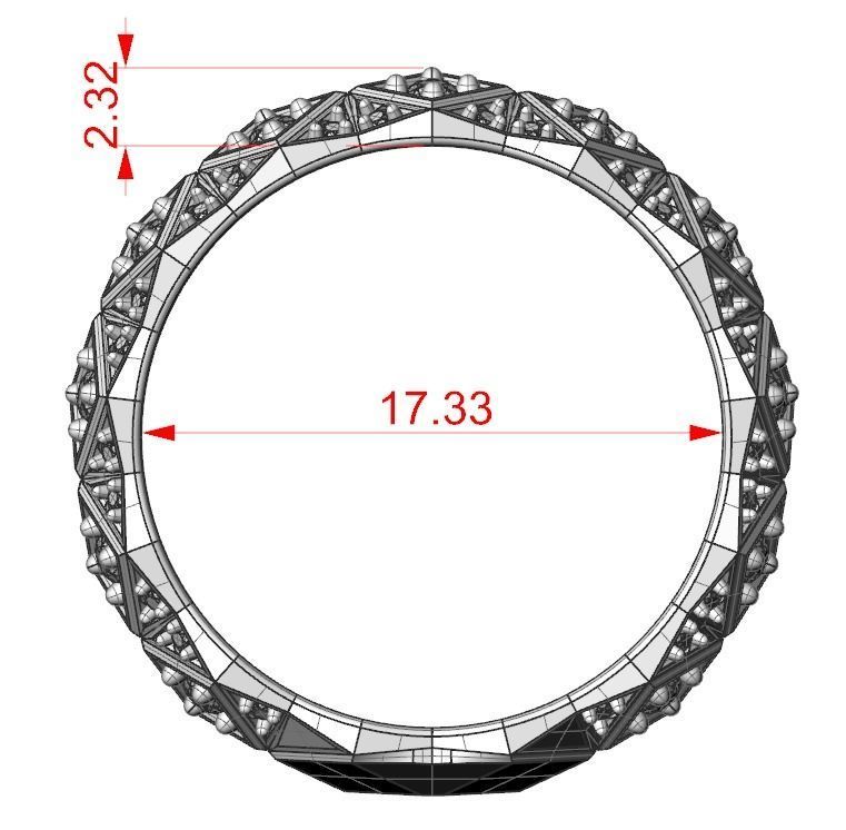 Exclusive ring with a crystal surface 391 3D print model_15