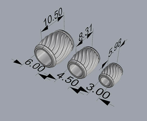 CHARMS twisted gold plated bead 3D print model_2