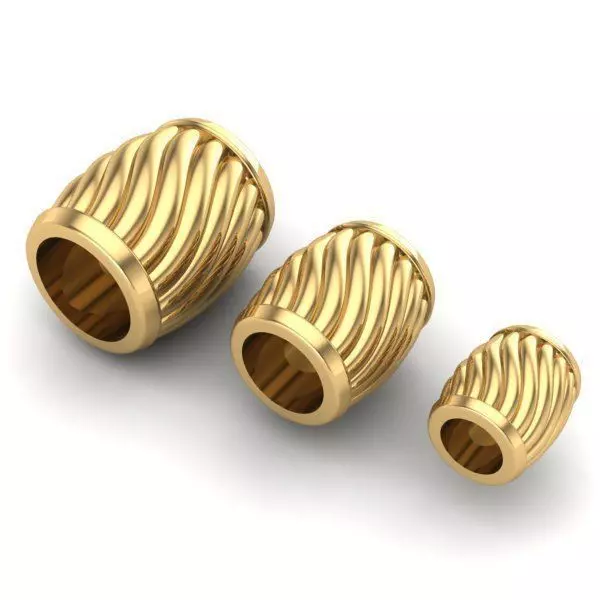CHARMS twisted gold plated bead 3D print model_0