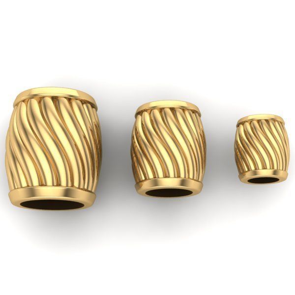 CHARMS twisted gold plated bead 3D print model_1
