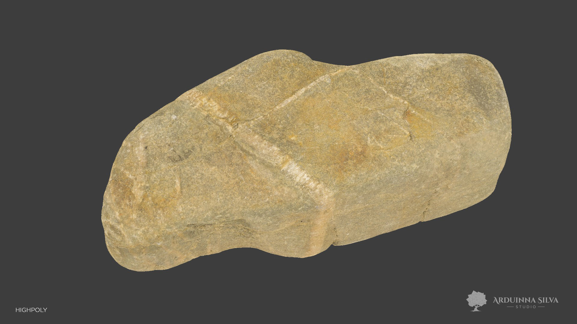 River rock 005 - Photogrammetry Low-poly 3D model_6
