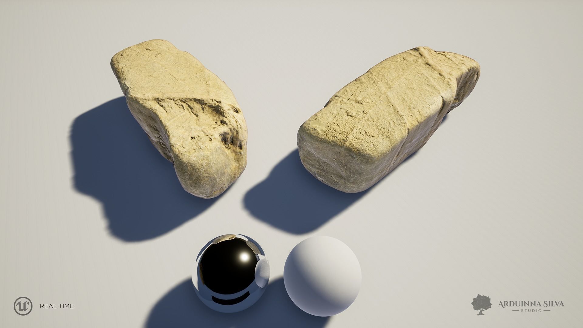 River rock 005 - Photogrammetry Low-poly 3D model_1