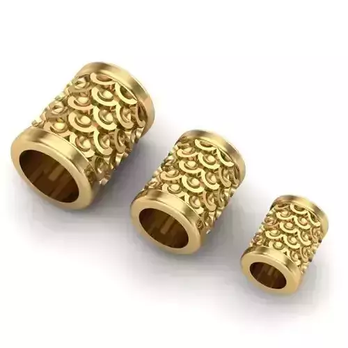 CHARMS three gold plated tube rings