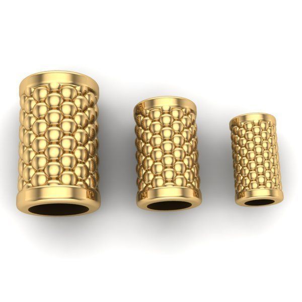 CHARMS three gold - plated cylindrical rods 3D print model_1