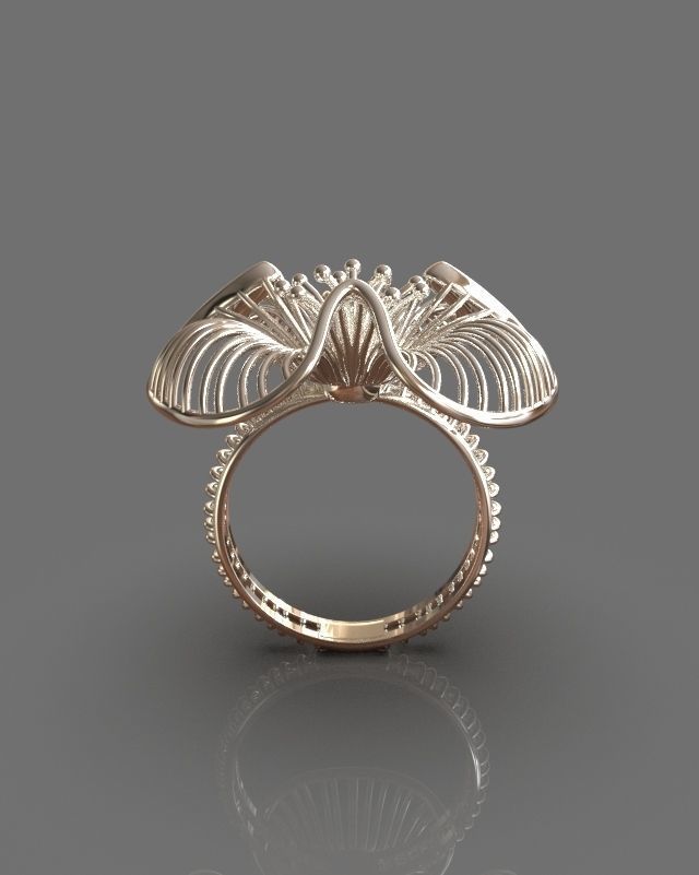 Floral ring 3D print model_1