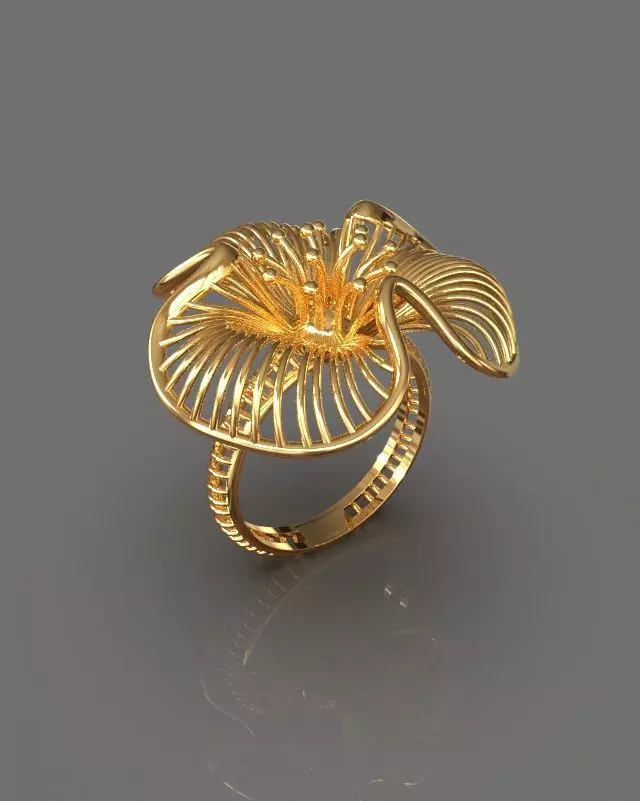 Floral ring 3D print model_0