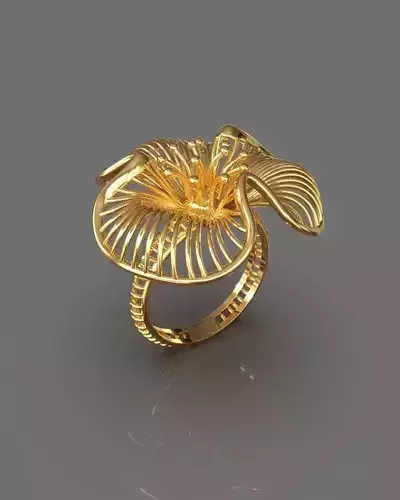 Floral ring 3D print model
