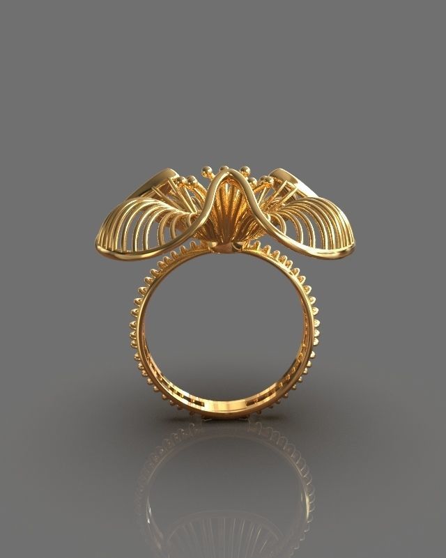 Floral ring 3D print model_4
