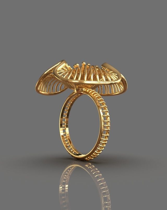 Floral ring 3D print model_6