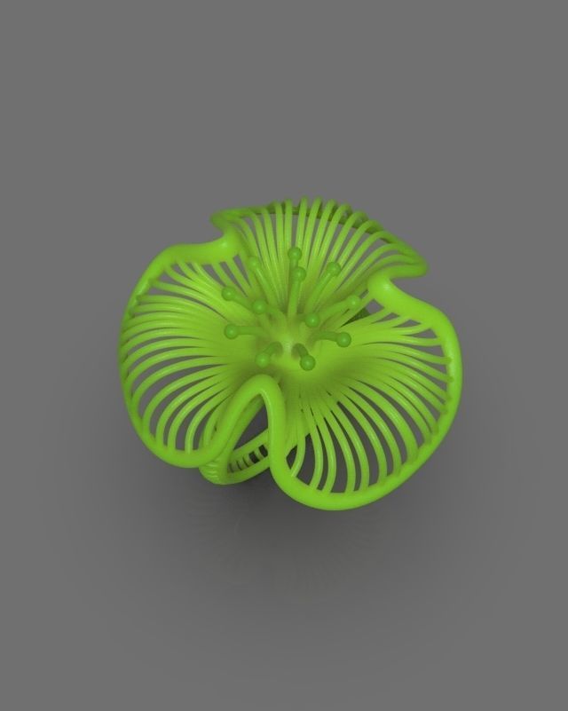 Floral ring 3D print model_9