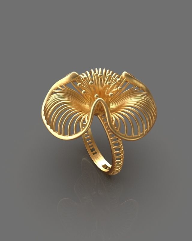 Floral ring 3D print model_2