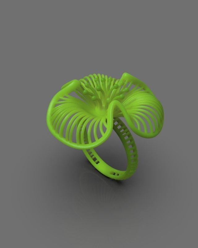 Floral ring 3D print model_8