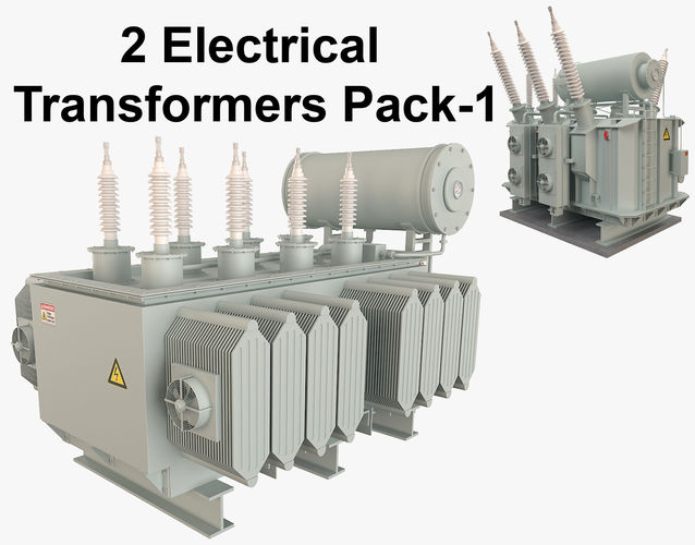 2 Electrical Transformers Pack 1 3D model