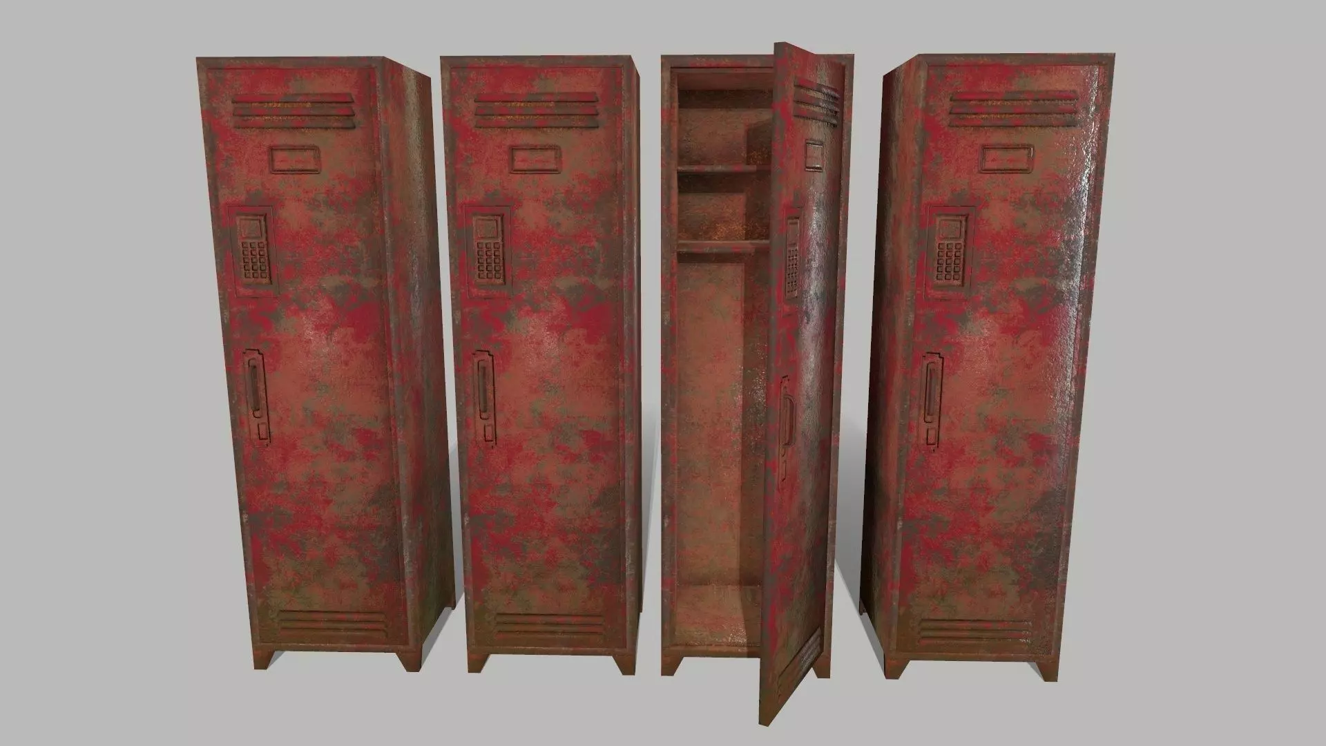 locker metal cabinet with paint Low-poly 3D model