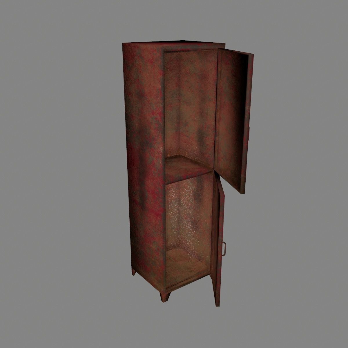 locker 1 rusty metal cabinet Low-poly 3D model_12