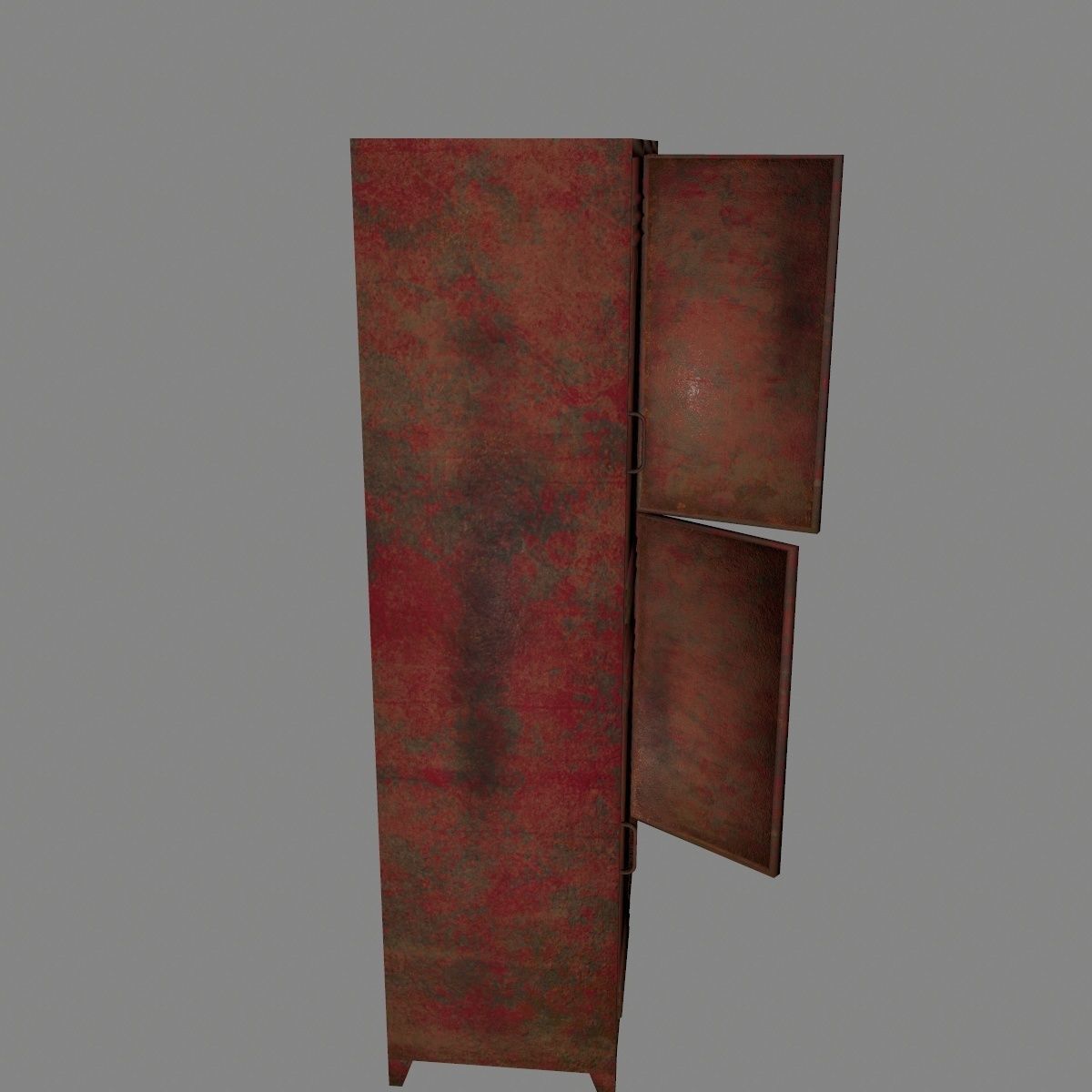 locker 1 rusty metal cabinet Low-poly 3D model_4