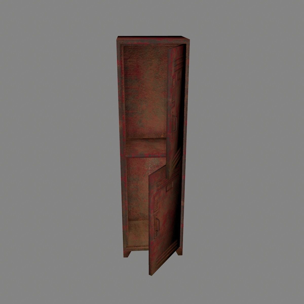 locker 1 rusty metal cabinet Low-poly 3D model_17