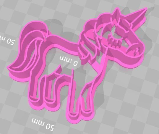 Unicorn Full Body Cookie Cutter 3D print model_1