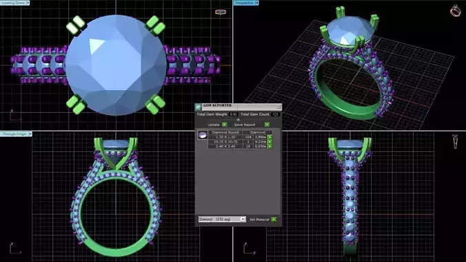Princess ring with diamonds 083