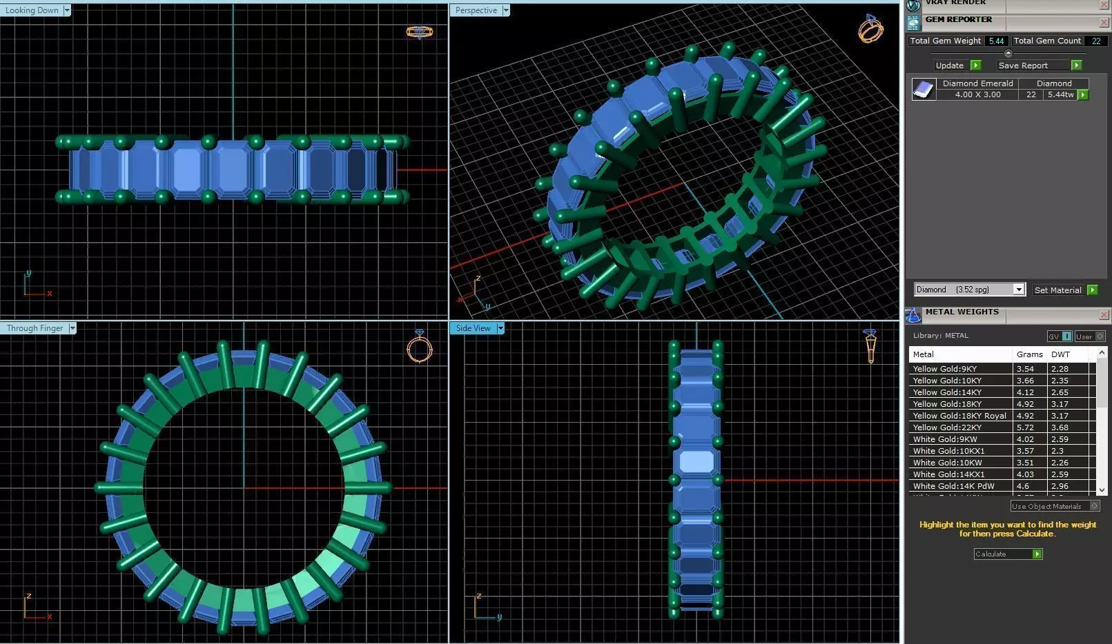 Diamond ring 074 3D print model_0
