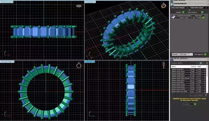 Diamond ring 074 3D print model