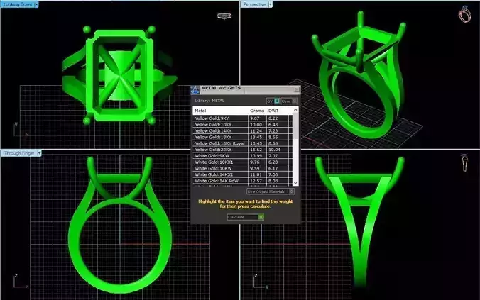 Ring body without diamond 071