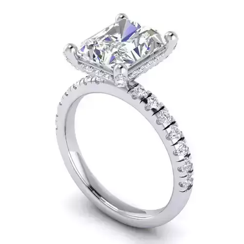 Engagement ring with white diamond 068