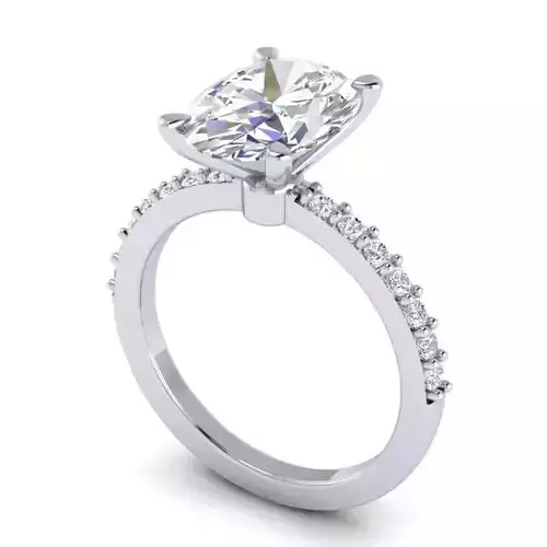 Wedding ring with big white diamond 063-d