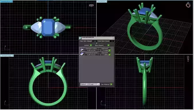 Ring with three diamonds  058-d