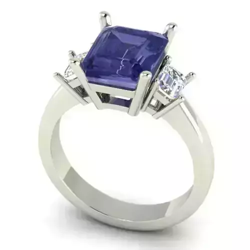 Ring  with huge blue diamond 055-d