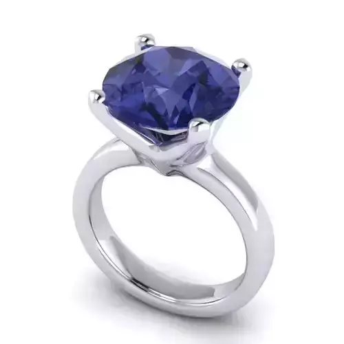 Engagement ring with blue diamond 054-d