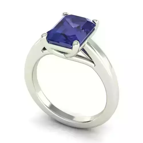 SIlver ring with blue diamond 022-d
