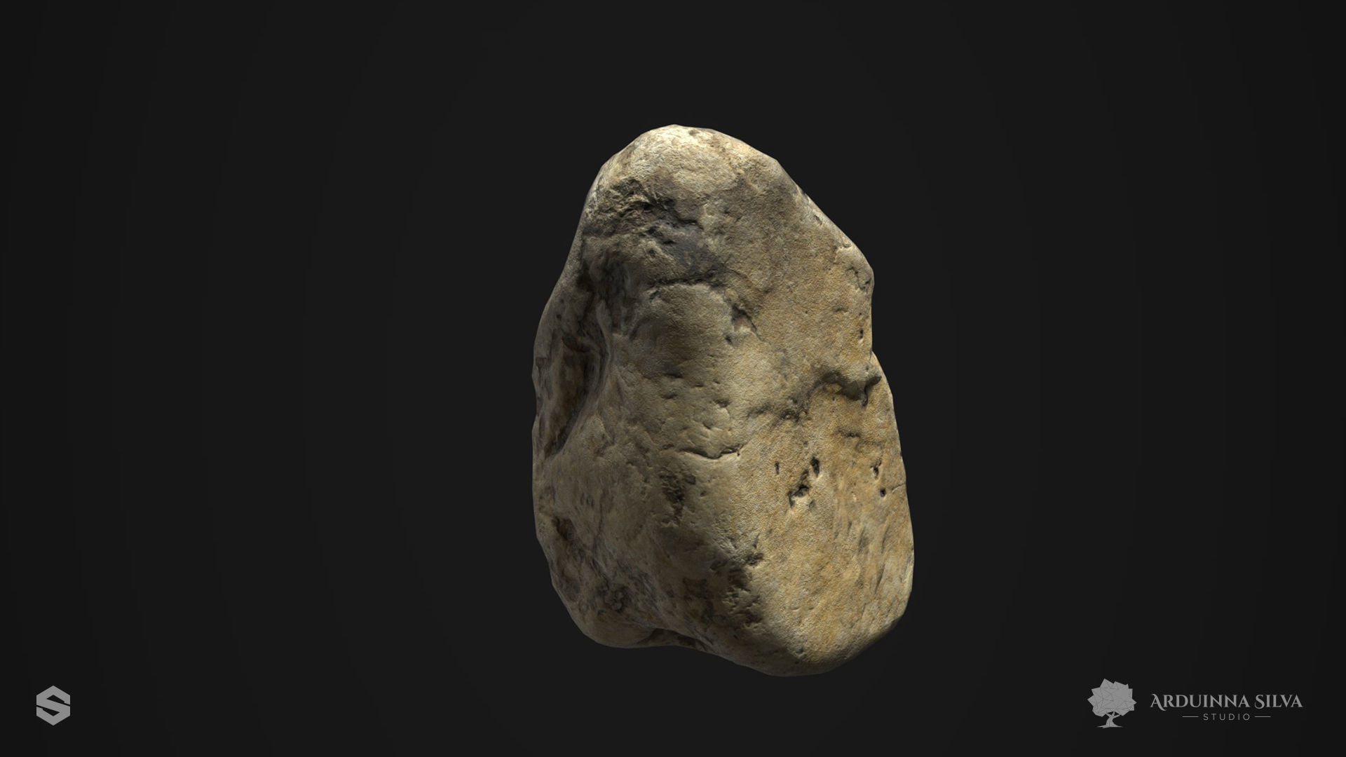 River rock 007 - Photogrammetry  Low-poly 3D model_2
