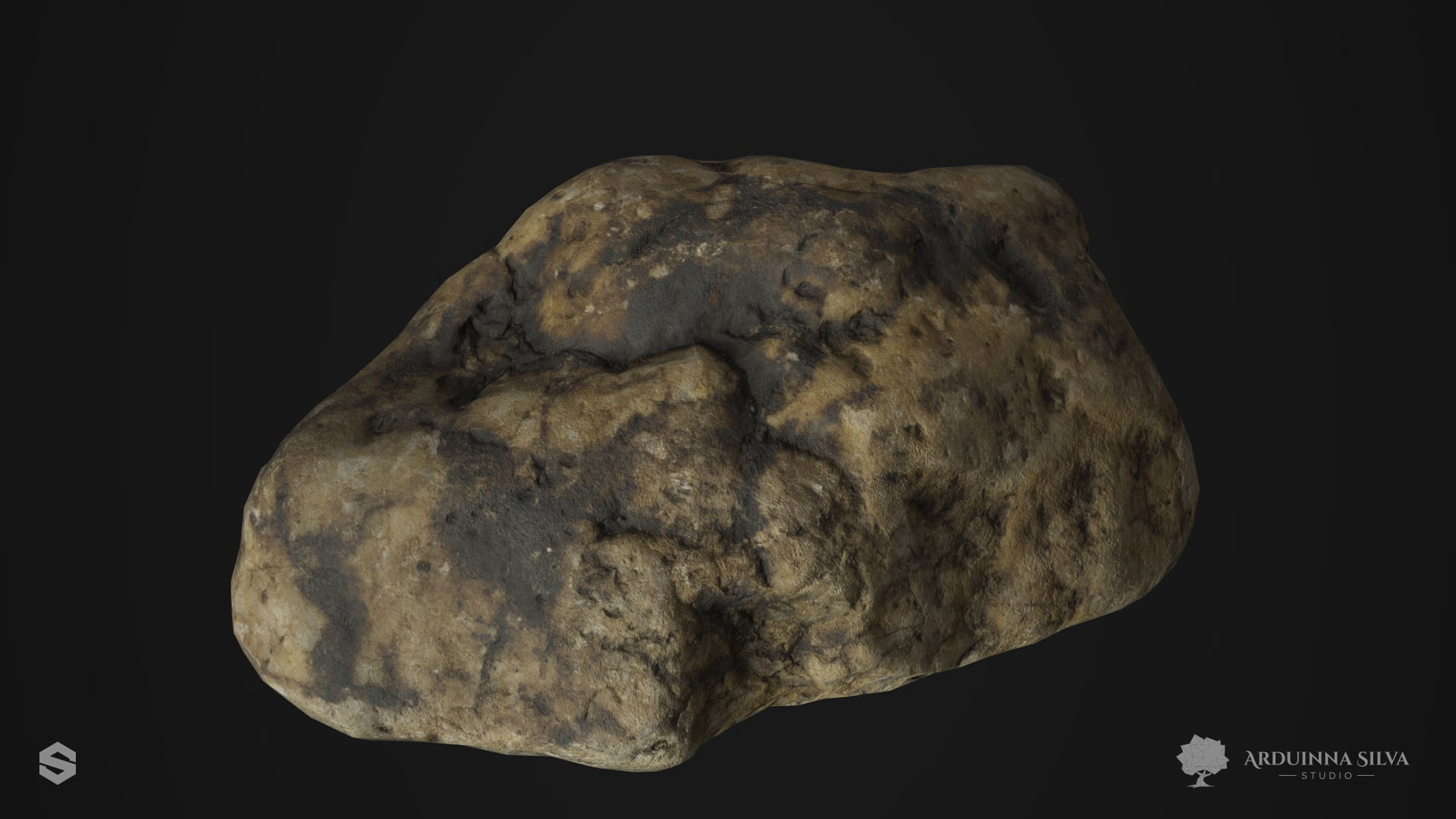 River rock 007 - Photogrammetry  Low-poly 3D model_6